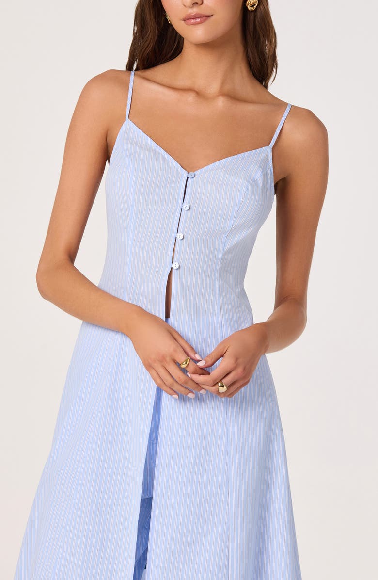 ASTR the Label Rena Longline Sleeveless Tunic, Alternate, color, Blue Pinstripe