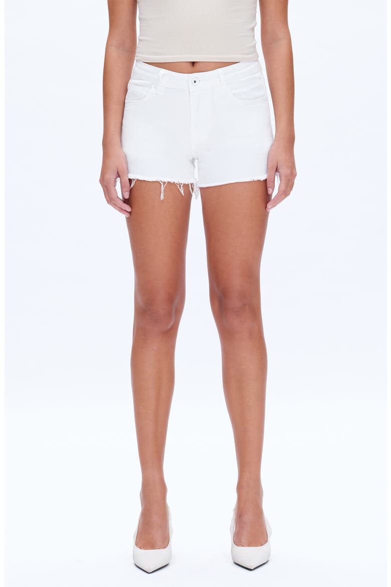 Raw Hem Denim Shorts, Main, color, WHITE