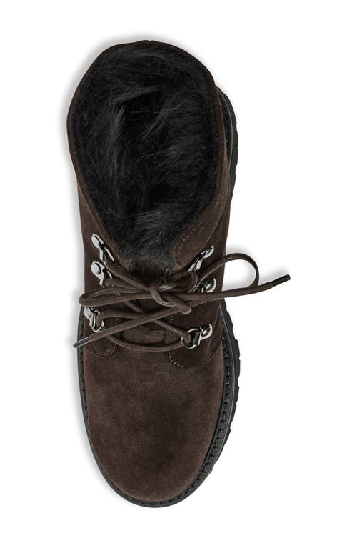 Aquatalia Eva Faux Shearling Cuff Hiker Boot In Animal Print