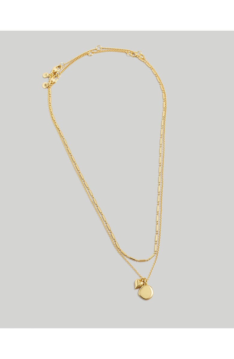 Madewell Heart Pendant Layered Chain Necklace, Alternate, color, 