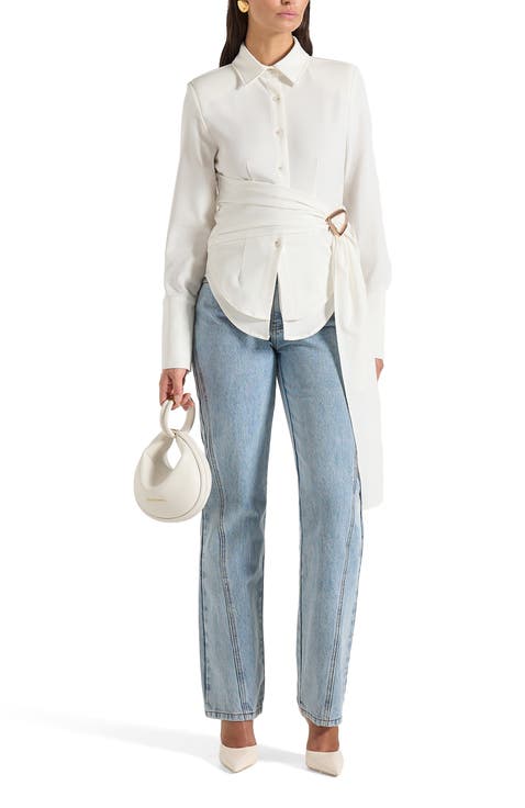 Fia Wrap Shirt With Hardware Detail