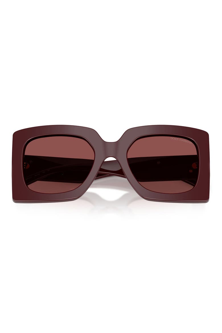 54mm Square Sunglasses, Alternate, color, BORDEAUX / DARK VIOLET