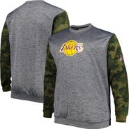 FANATICS Men's Fanatics Branded Heather Charcoal Los Angeles Lakers Big & Tall Camo Stitched Sweatshirt