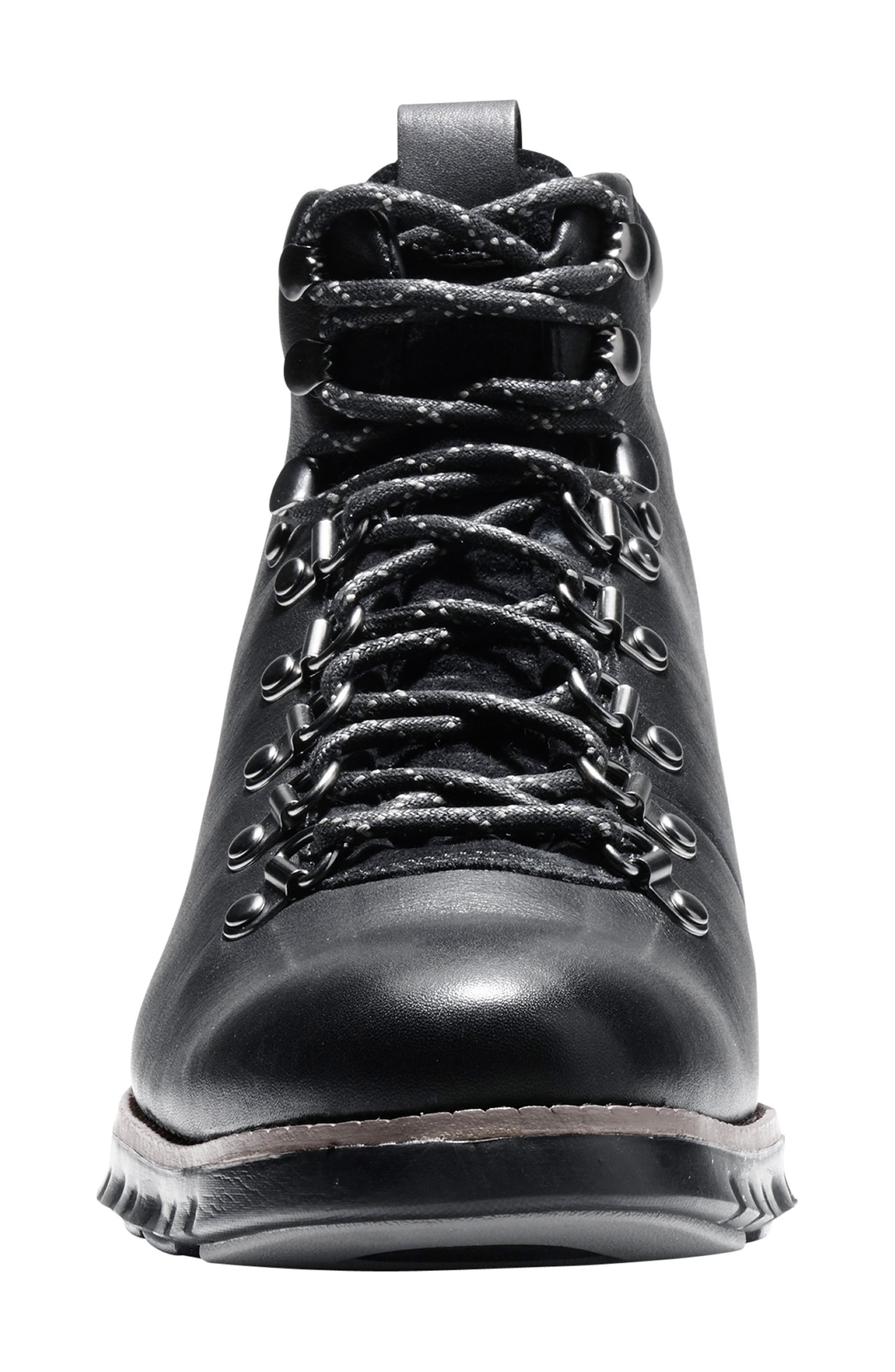 ZeroGrand Water Resistant Hiker Boot, Alternate, color, BLACK/ BLACK LEATHER