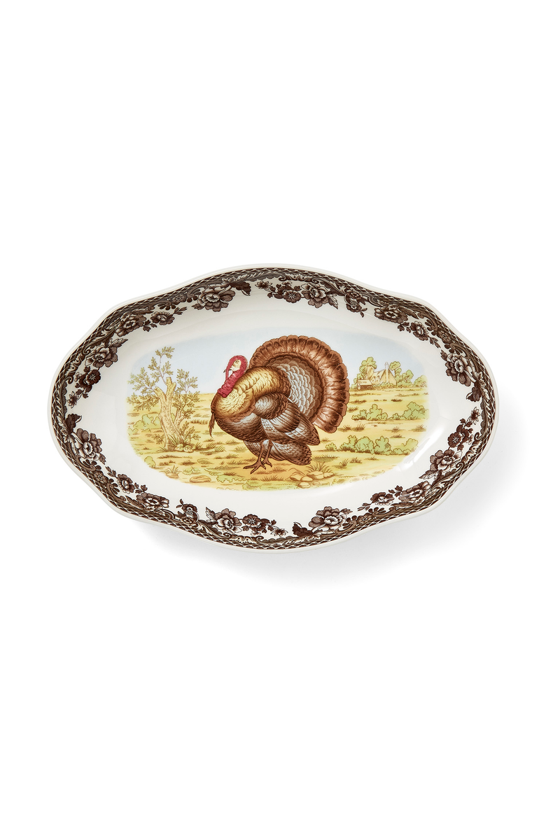 Woodland Turkey 8.5" Pickle Dish, Main, color, Brown