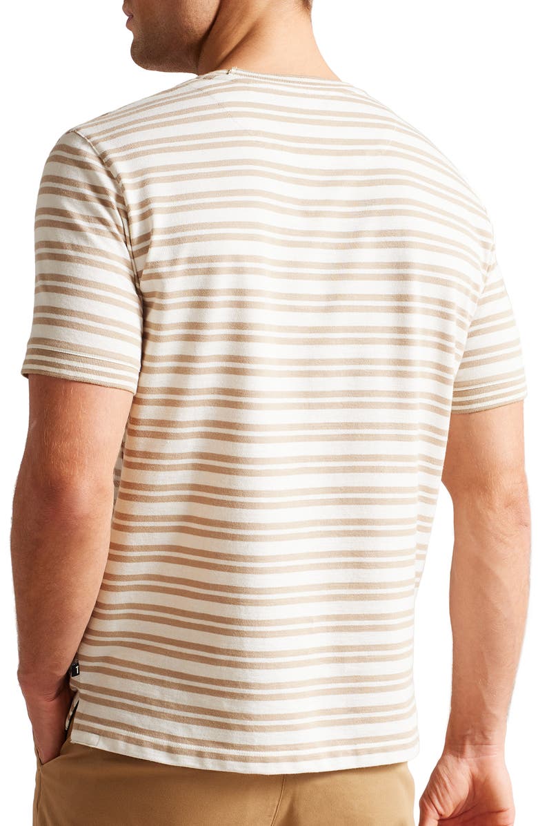 Ted Baker London Vadell Stripe Cotton & Linen Crewneck T-Shirt, Alternate, color, 