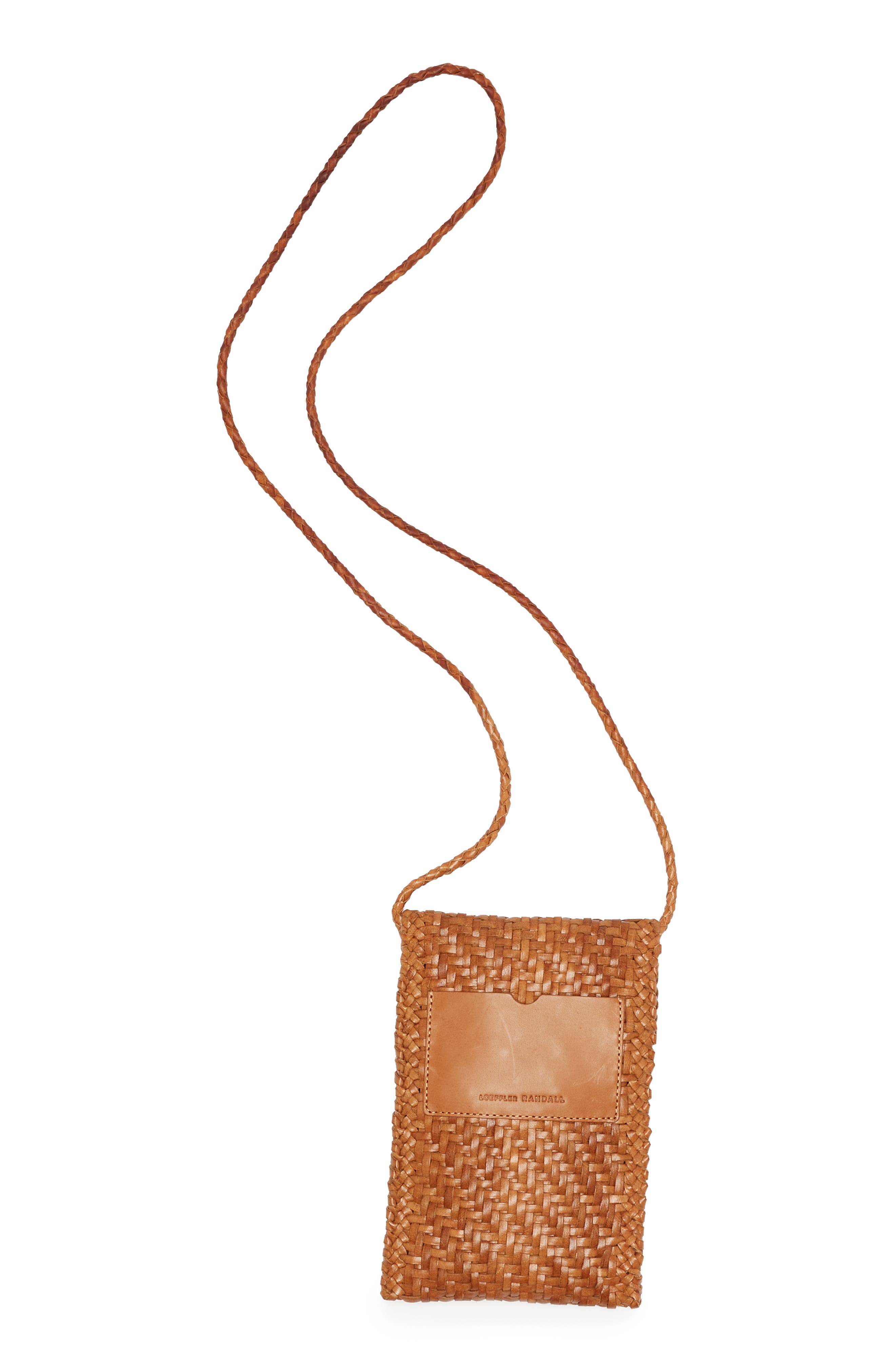 Loeffler Randall Nora Woven Leather Crossbody Phone Bag, Alternate, color, 