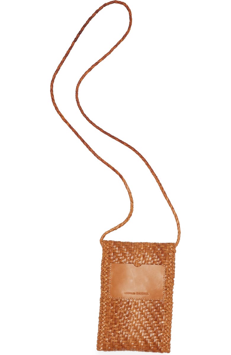 Loeffler Randall Nora Woven Leather Crossbody Phone Bag, Alternate, color,