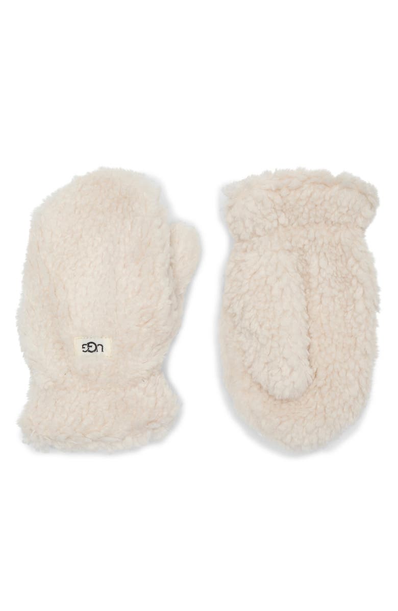 UGG<sup>®</sup> Kids' Fluff Faux Shearling Mittens, Main, color,