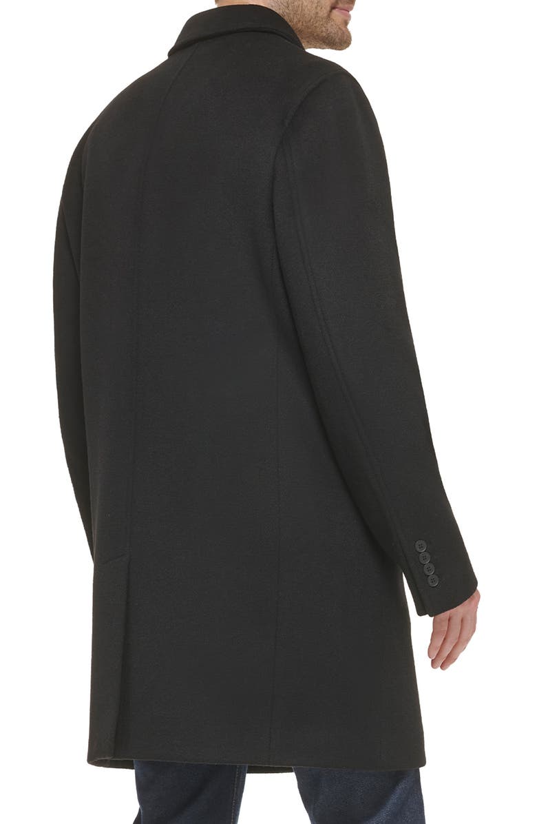 Cole Haan Classic Wool Blend Plush Notched Collar Coat, Alternate, color, Black