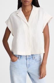 Madewell Notch Collar Linen Popover Shirt