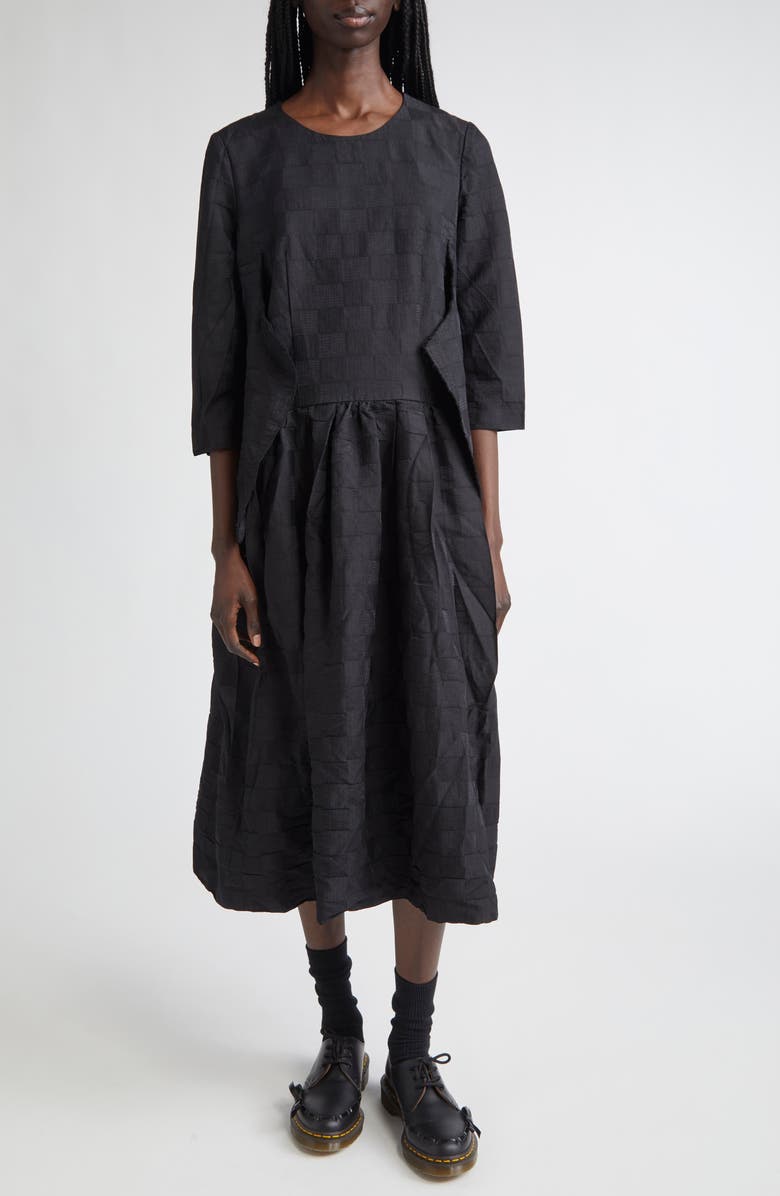 Comme des Garçons Comme des Garçons Jacquard Check Midi Dress, Main, color,