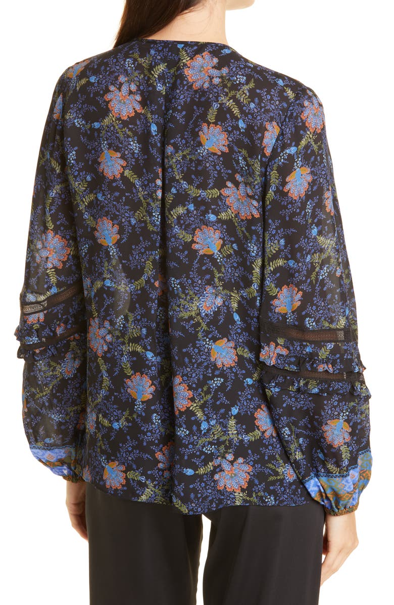 KOBI HALPERIN Brynn Floral Silk Blend Blouse, Alternate, color, 
