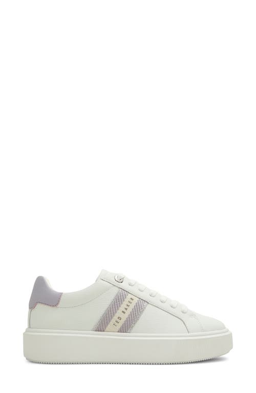 Ted Baker London Lornie Platform Sneaker In White/purple