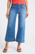 Vigoss Dylan Braided Waist Ankle Wide Leg Jeans