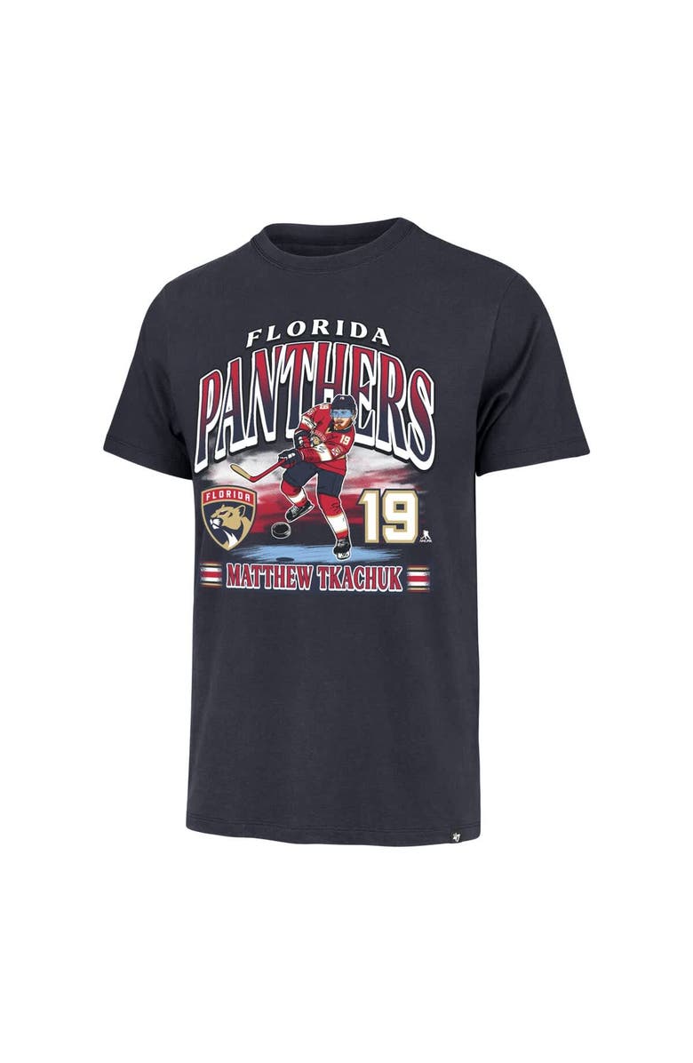 '47 Men's '47 Matthew Tkachuk Navy Florida Panthers Franklin Player Name & Number T-Shirt, Alternate, color, Navy