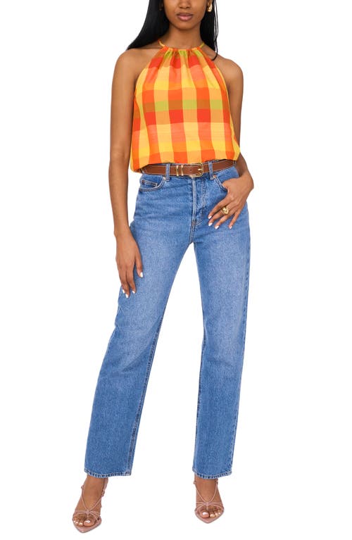 1.state Check Print Halter Top In Multi
