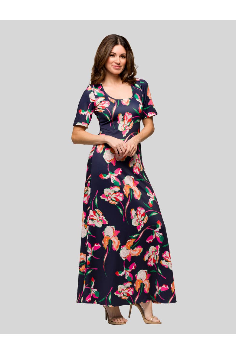 V-Neck Sleeveless Maxi Dress with Belt, Alternate, color, Pink Multi
