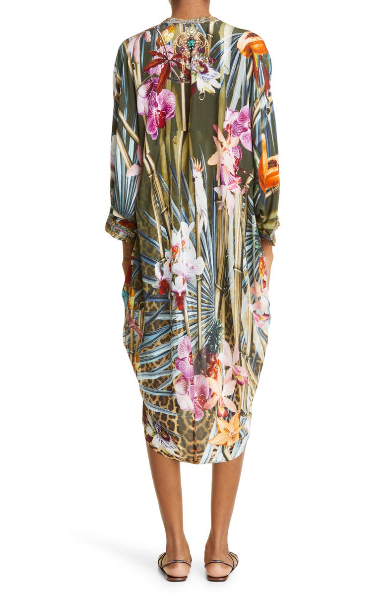 Camilla Passport to Paradise Tropical Print Silk Dress, Alternate, color, 