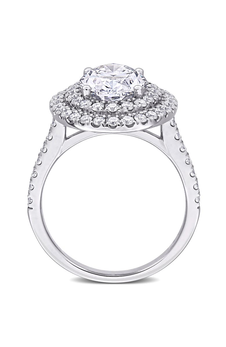 Julianna B. 3-7/8 CTW Lab-Grown Diamond Double Halo Ring 14k, Alternate, color, White Gold