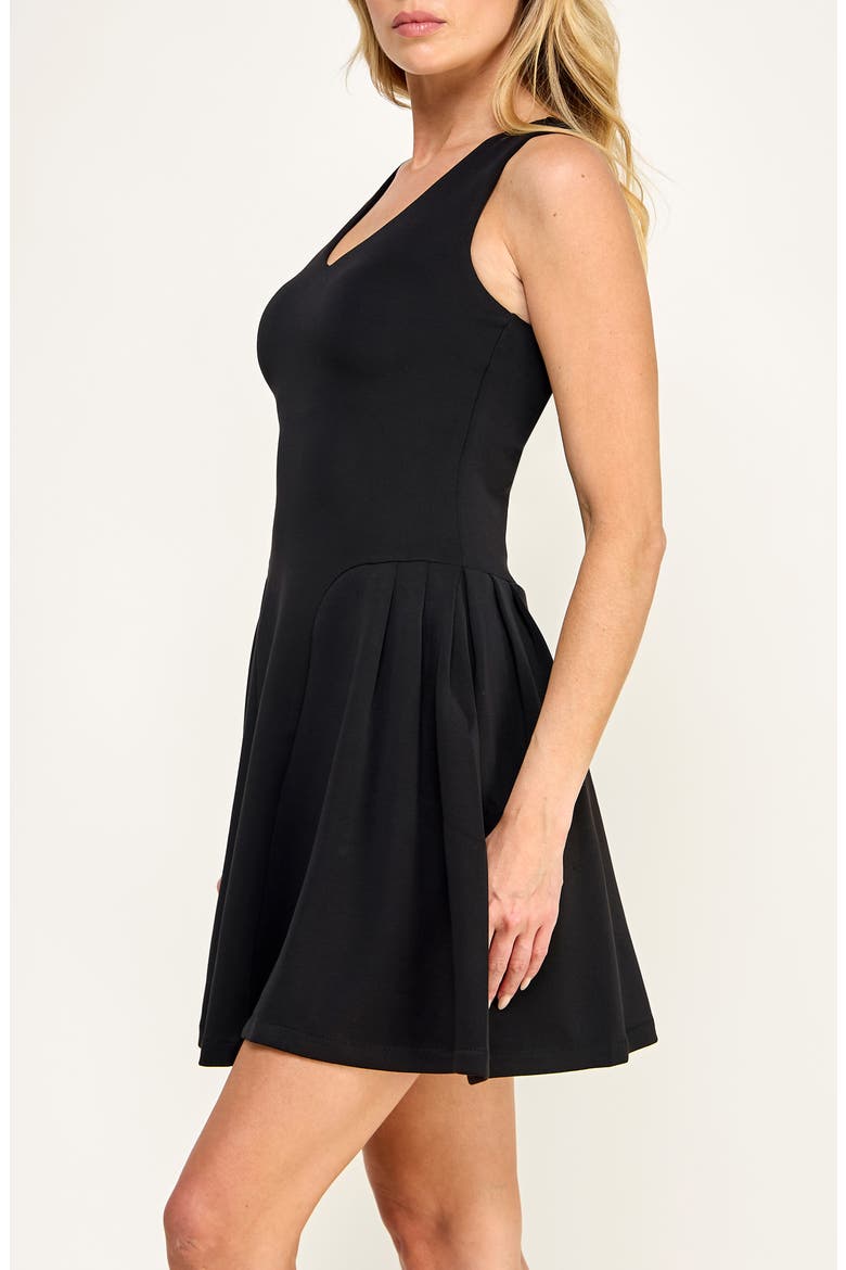 Fit & Flare Racerback Dress, Alternate, color, BLACK BEAUTY
