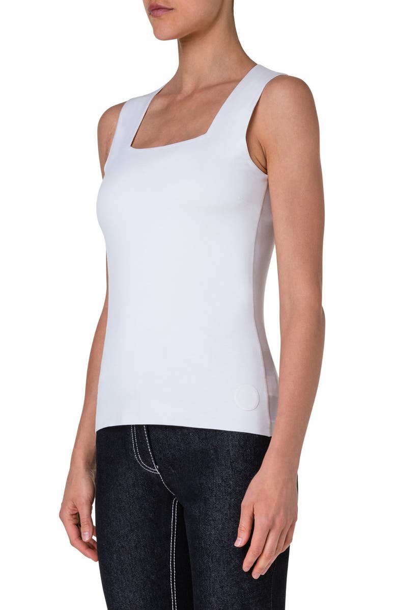 Akris punto Square Neck Sleeveless Knit Top, Alternate, color, 