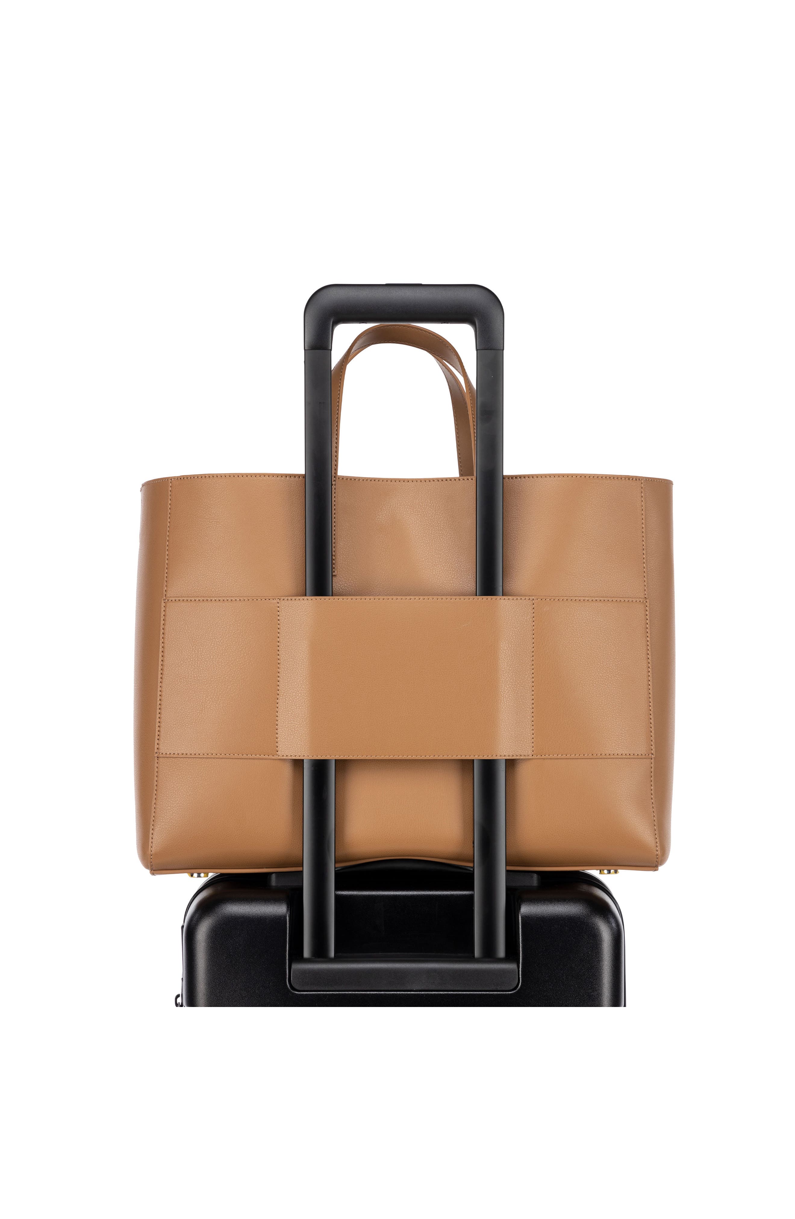Haven Faux Leather 15-Inch Laptop Tote, Alternate, color, TOFFEE
