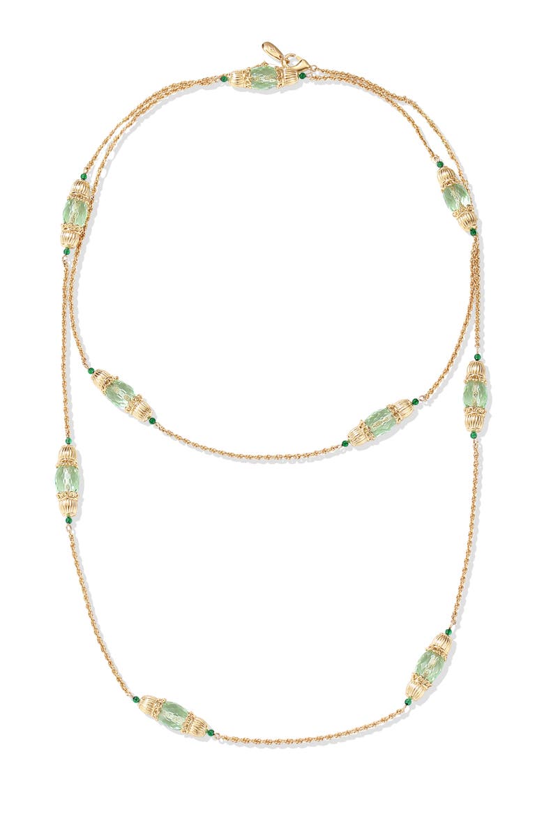 Nut Fairy Necklace, Main, color, Green & Gold