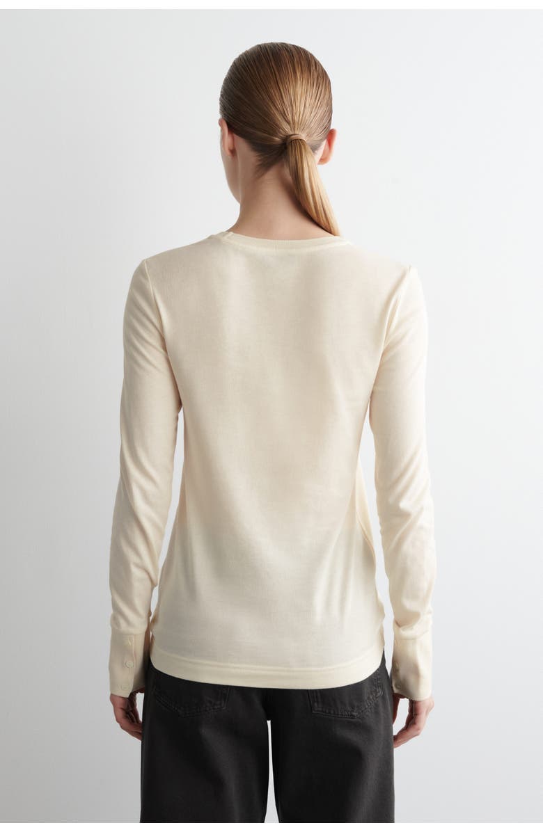 COS Cotton Jersey Long-Sleveled Top, Alternate, color, Off-White