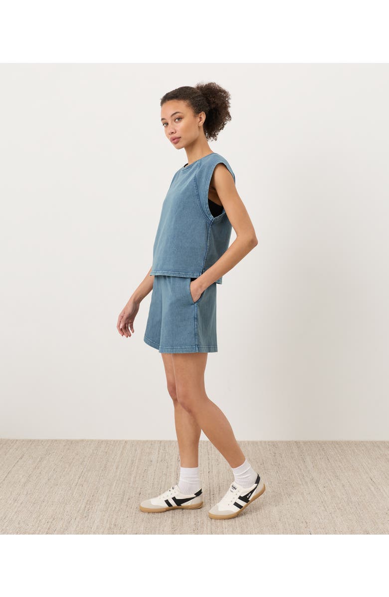 Pact Organic Cotton Weekends Beach Short, Alternate, color, Washed Wedgewood Blue