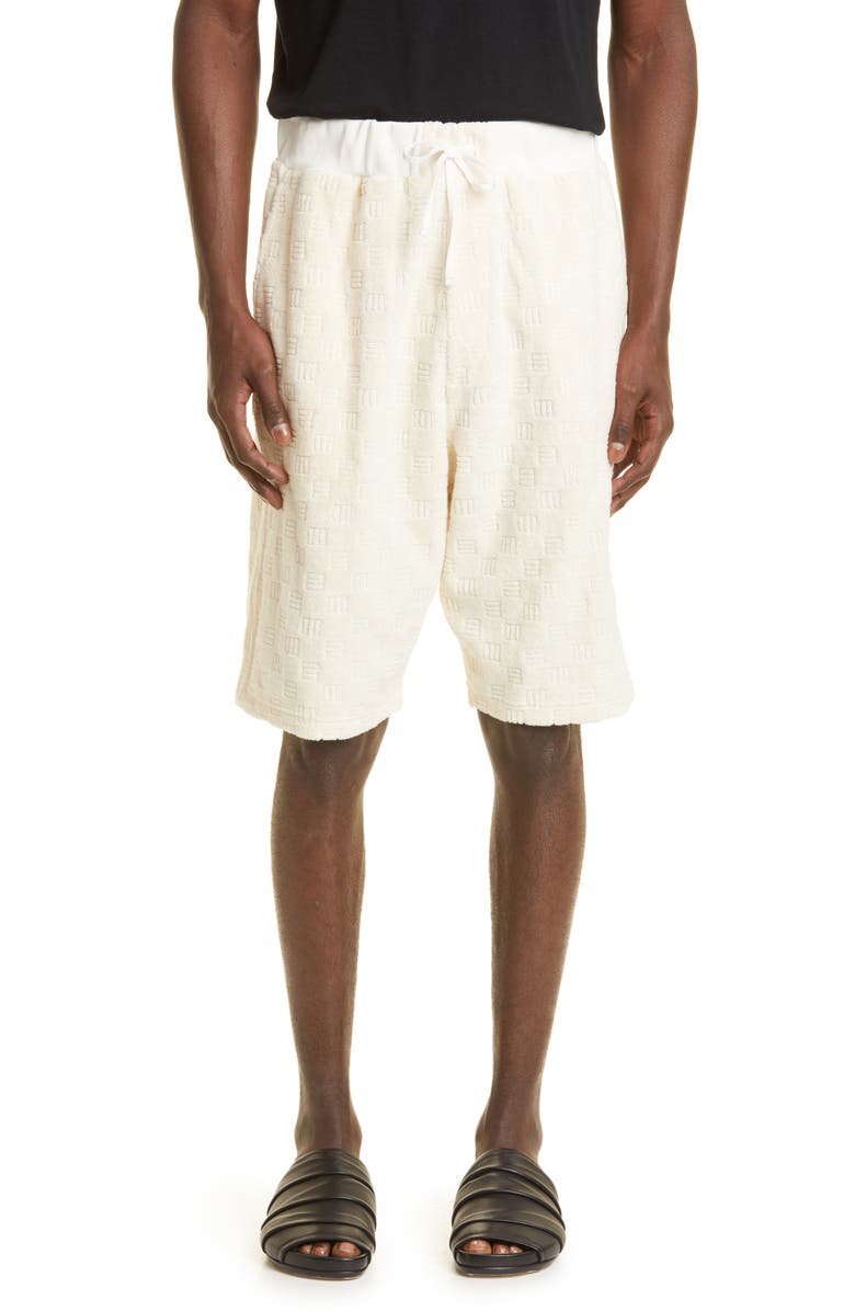 Ambush Monogram Cotton Blend Sweat Shorts, Main, color, 