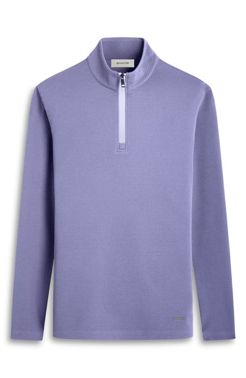 Bugatchi Waffle Knit Quarter Zip Performance Pullover In Peacock