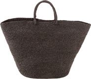 indego africa Braided Raffia Tote Black