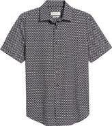 Bugatchi Miles OoohCotton® Geo Print Short Sleeve Button-Up Shirt