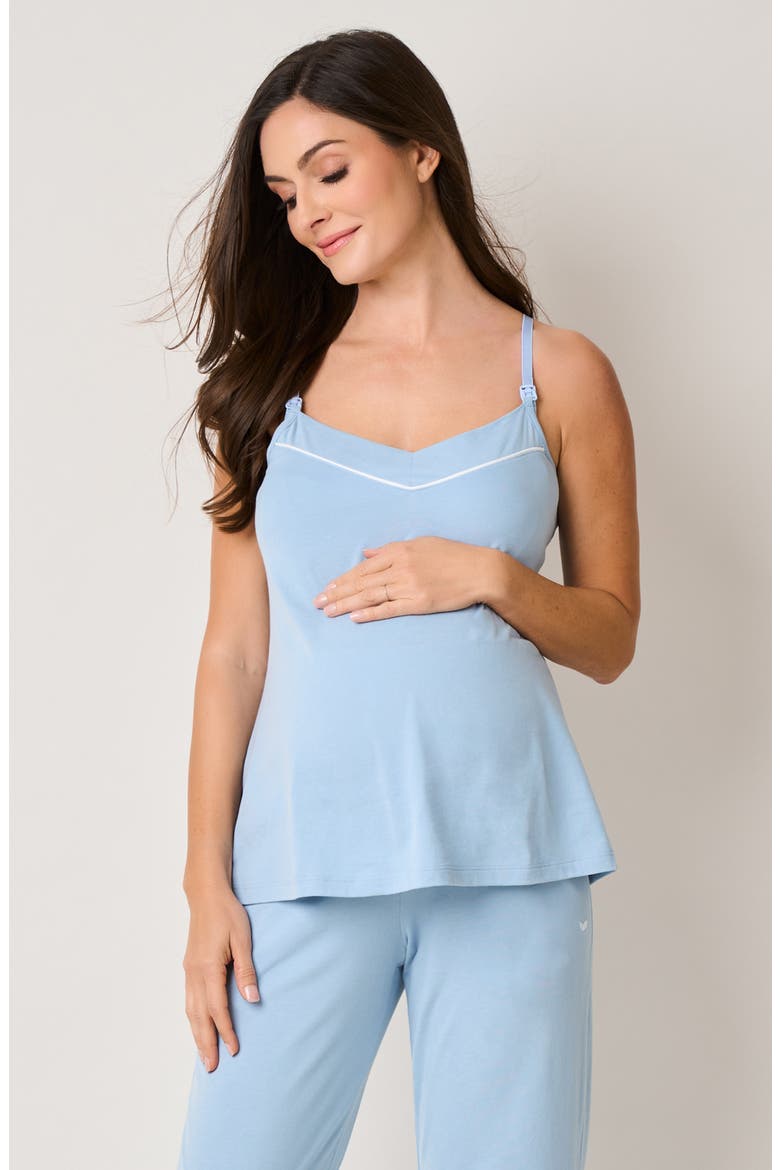 The Cozy Maternity Tank, Pants & Robe Set, Alternate, color, PERIWINKLE