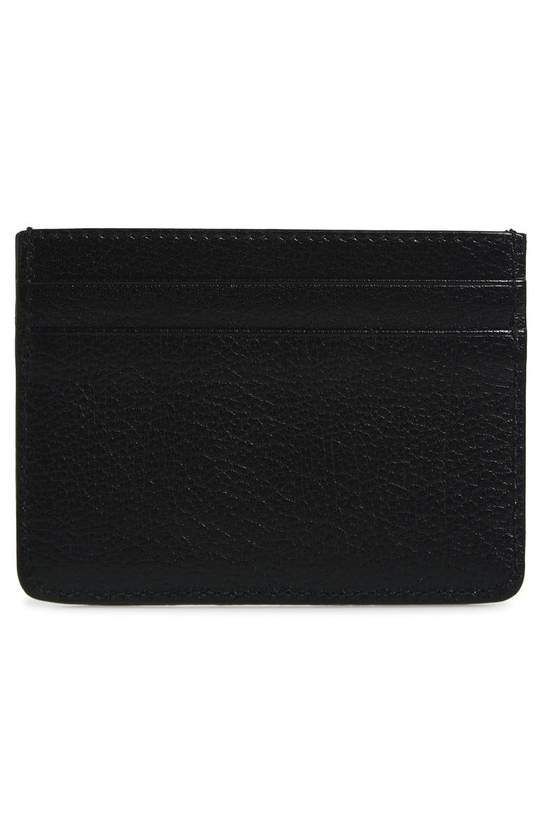 Burberry Sandon Check Leather Card Case, Alternate, color, Peat