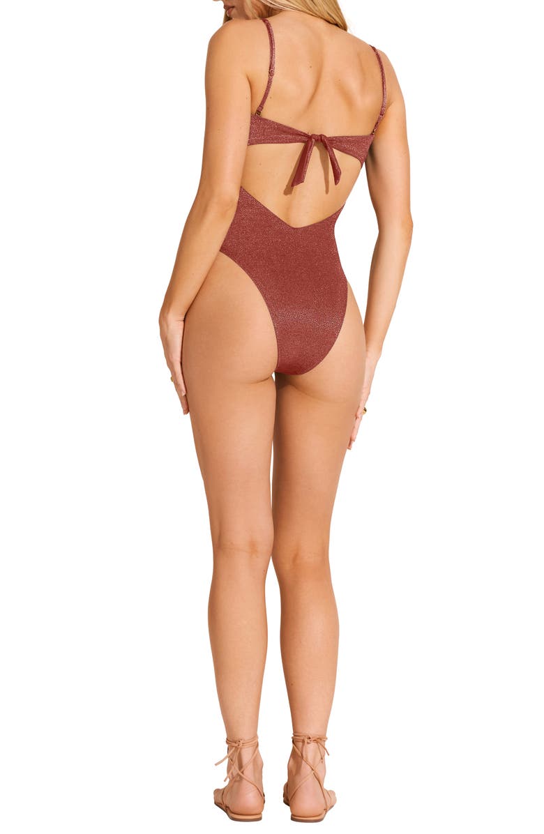 Vitamin A<sup>®</sup> Mabel Metallic Underwire One-Piece Swimsuit, Alternate, color,