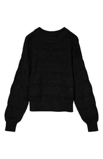 VERO MODA Lona Pointelle Cotton Blend Crop Sweater