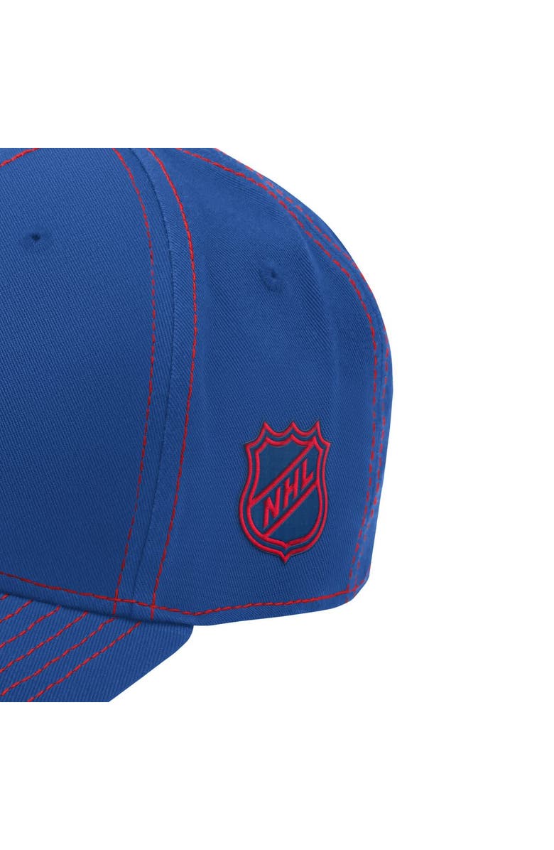 STARTER Men's Starter  Blue New York Rangers Sphere II Curved Starfit Adjustable Hat, Alternate, color, Blue