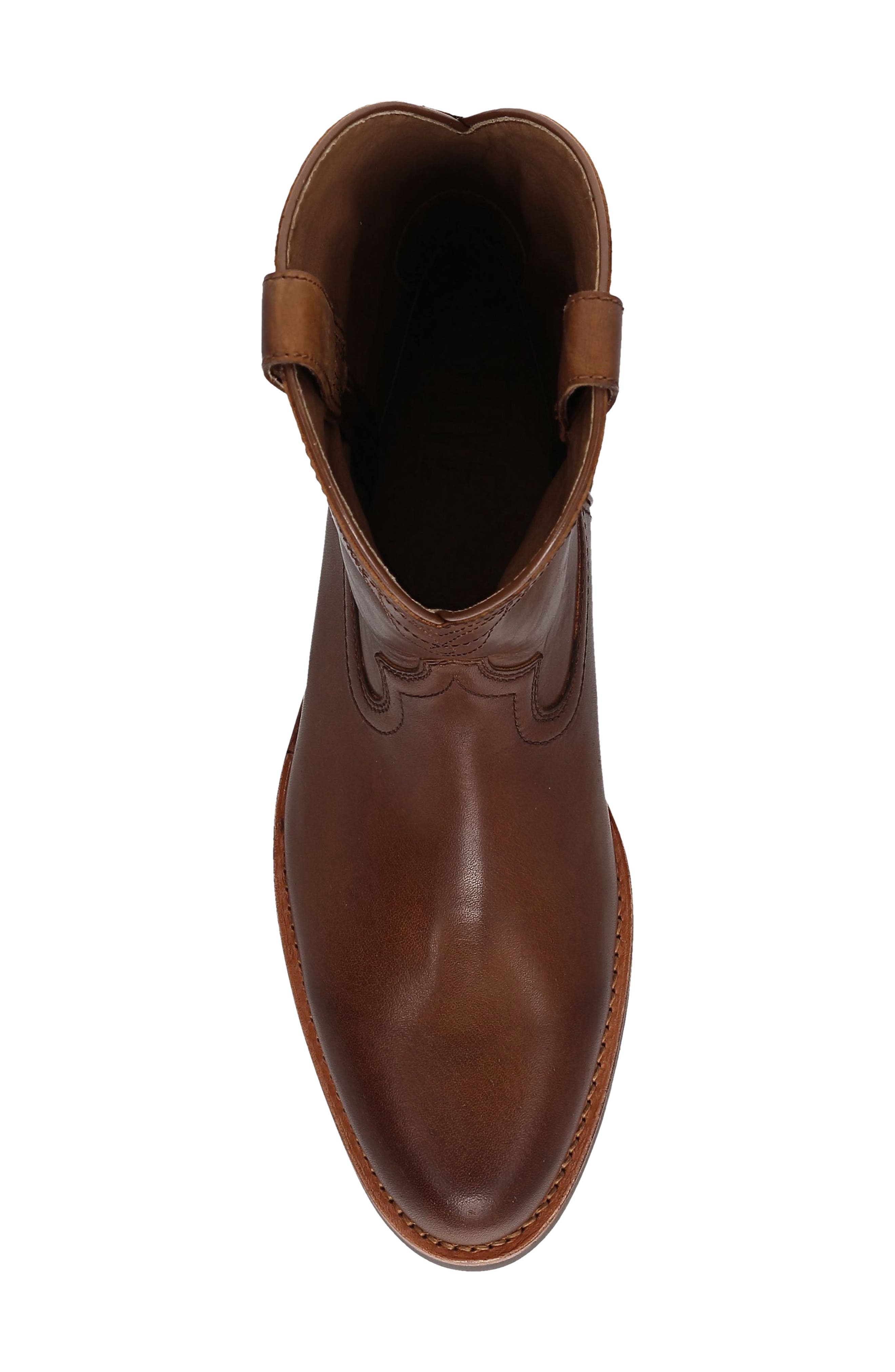 Wyatt Pull On Leather Western Boot, Alternate, color, CARAMEL