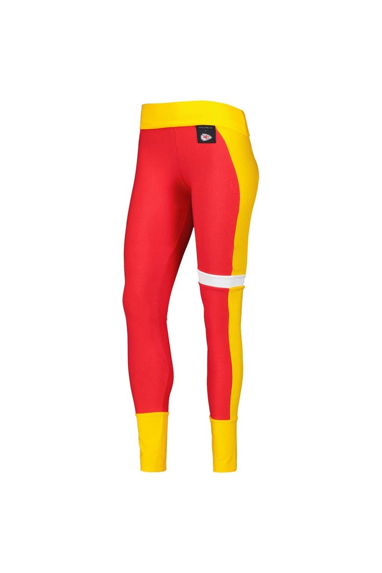 Women's KIYA TOMLIN Red/Gold Kansas City Chiefs Colorblock Tri-Blend Leggings, Alternate, color, Red