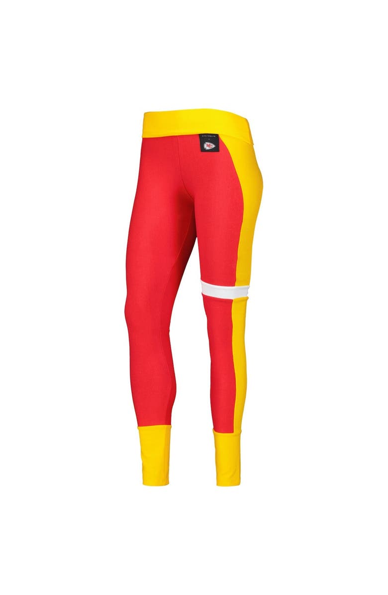 KIYA TOMLIN Women's KIYA TOMLIN Red/Gold Kansas City Chiefs Colorblock Tri-Blend Leggings, Alternate, color, 
