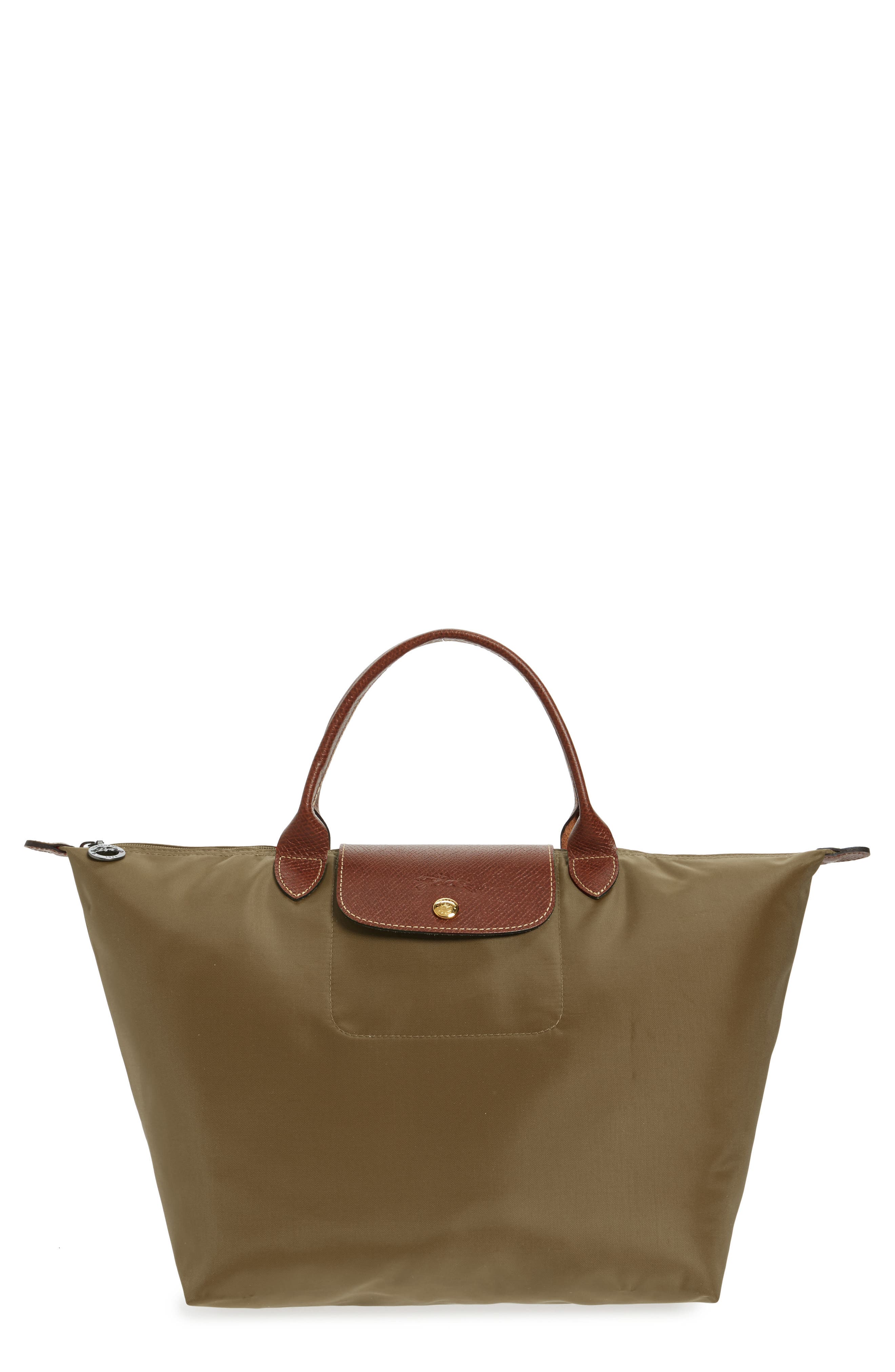 'Medium Le Pliage' Tote, Main, color, KHAKI