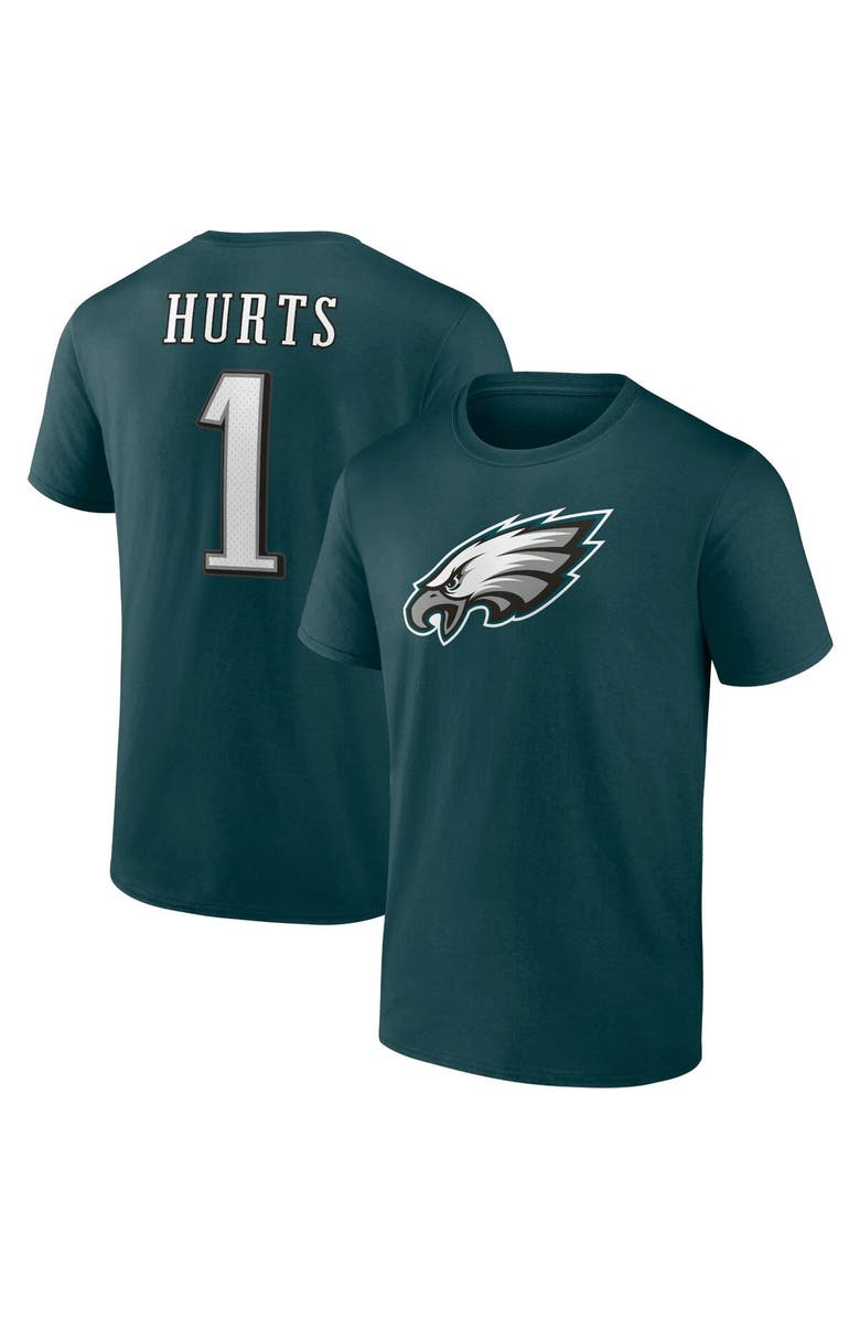 FANATICS Men's Fanatics Branded Jalen Hurts Midnight Green Philadelphia Eagles Player Icon T-Shirt, Main, color, Green