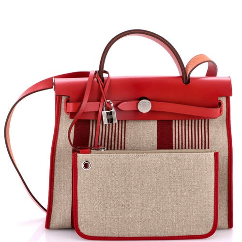 Pre-owned Hermes  Hermes Herbag Zip H Vibration Toile And Leather 31