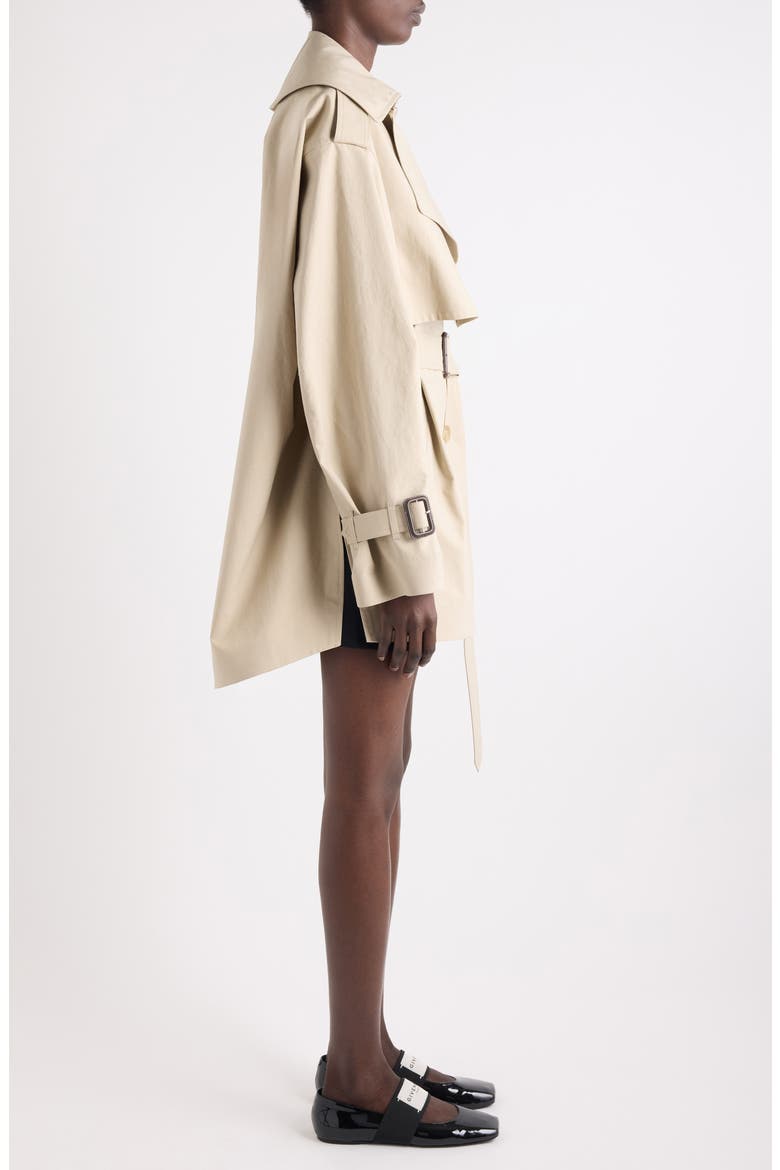 Short Cocoon Trench Coat, Alternate, color, BEIGE/ MUSTARD
