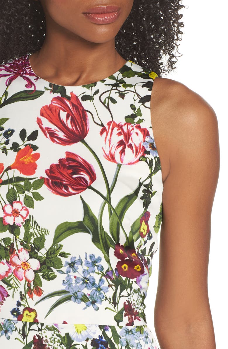 Maggy London Botanical Print Charmeuse Midi Dress, Alternate, color, 