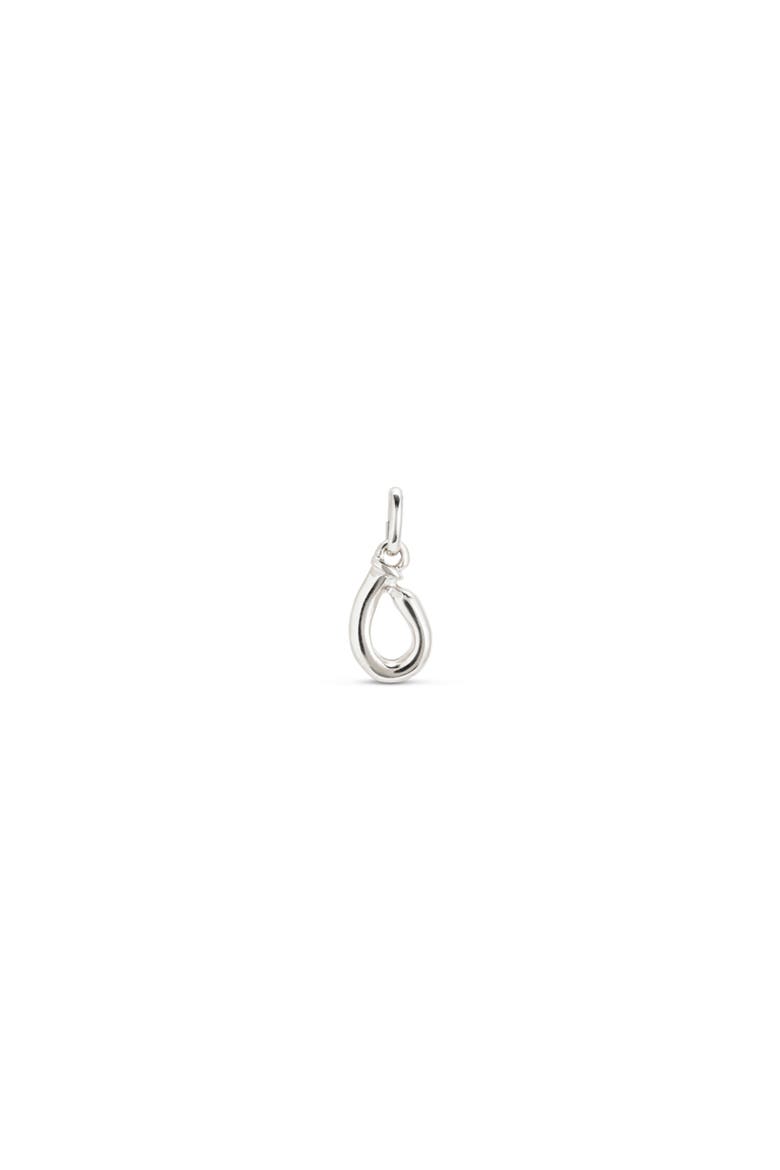 Sterling Silver-Plated Letter O Charm, Main, color, Silver