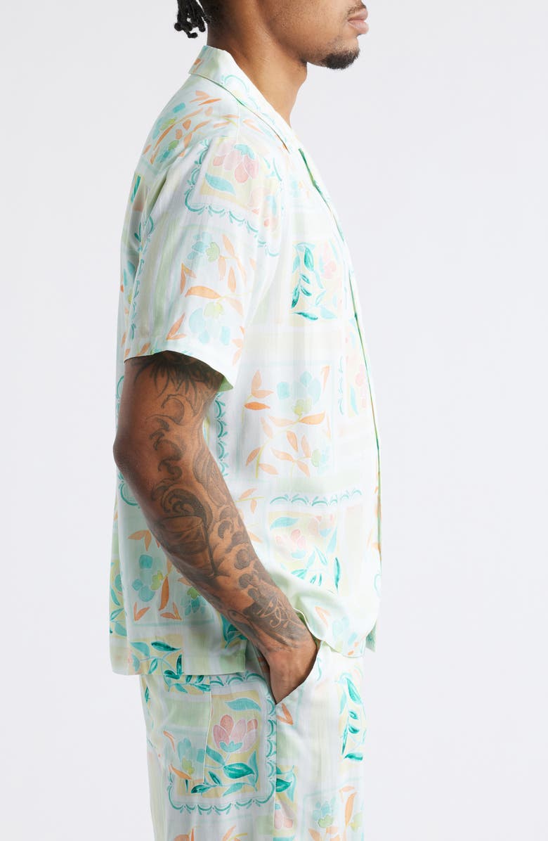 Native Youth Byron Print Camp Shirt, Alternate, color, Off White