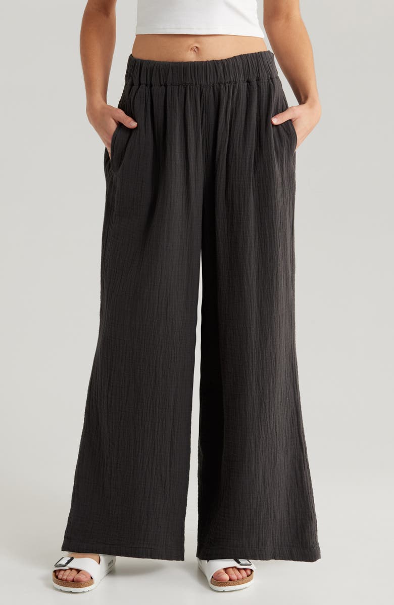 Billabong Follow Me 2 Wide Leg Cotton Gauze Pants, Main, color, 